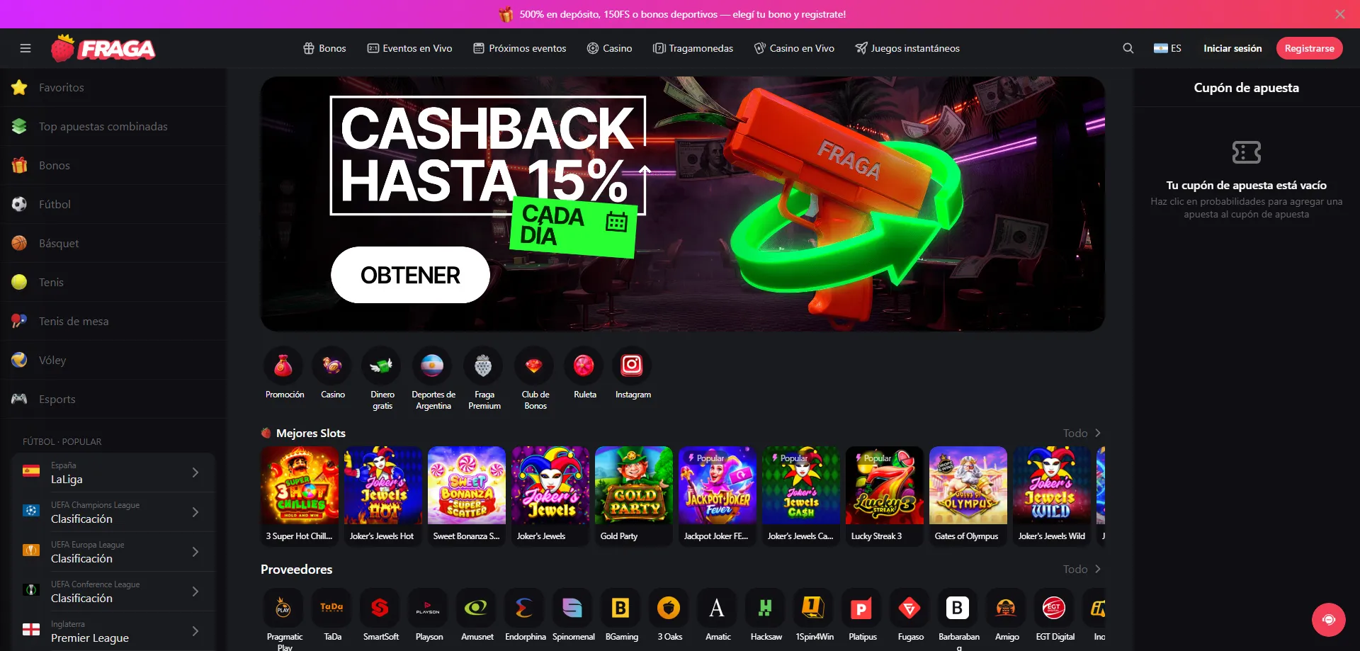 Fraga Casino online Chile 2026 – juegos y bonos destacados